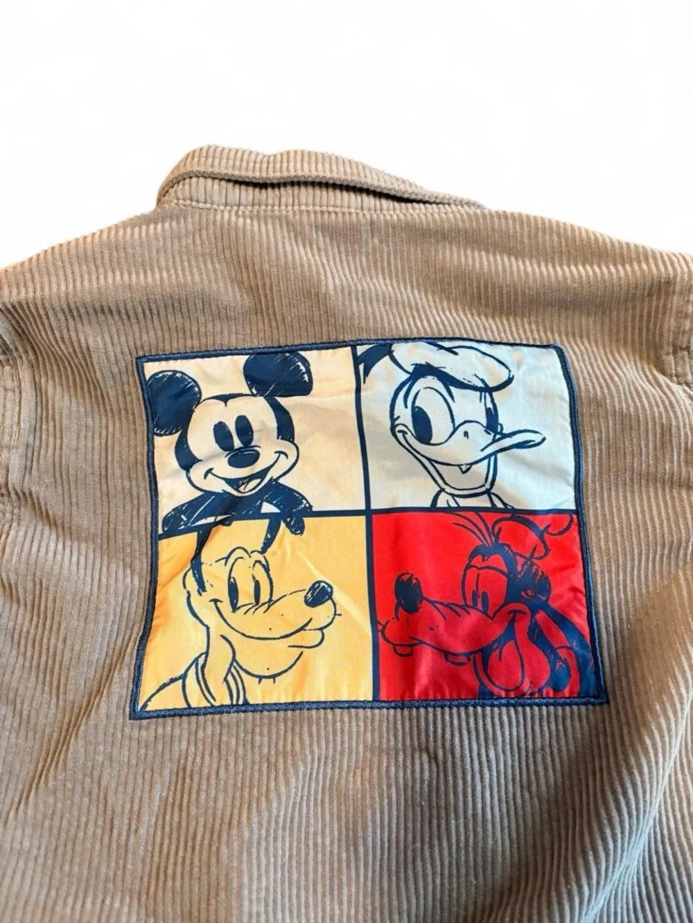 Disney Tan Corduroy Mickey Patch Shirt Jacket